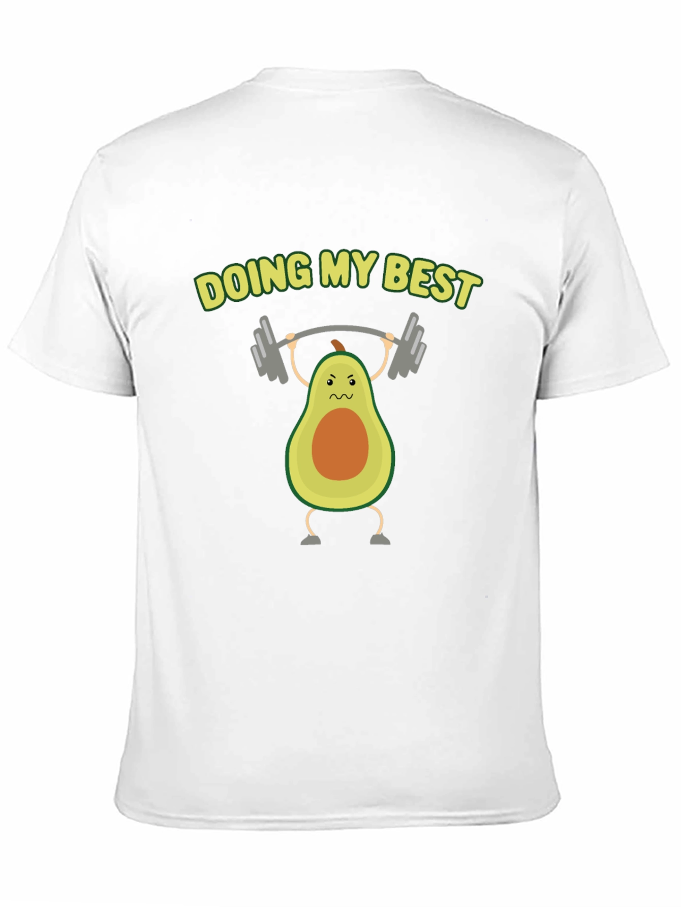 Funny Avocado Lifting Weights Graphic T-Shirt