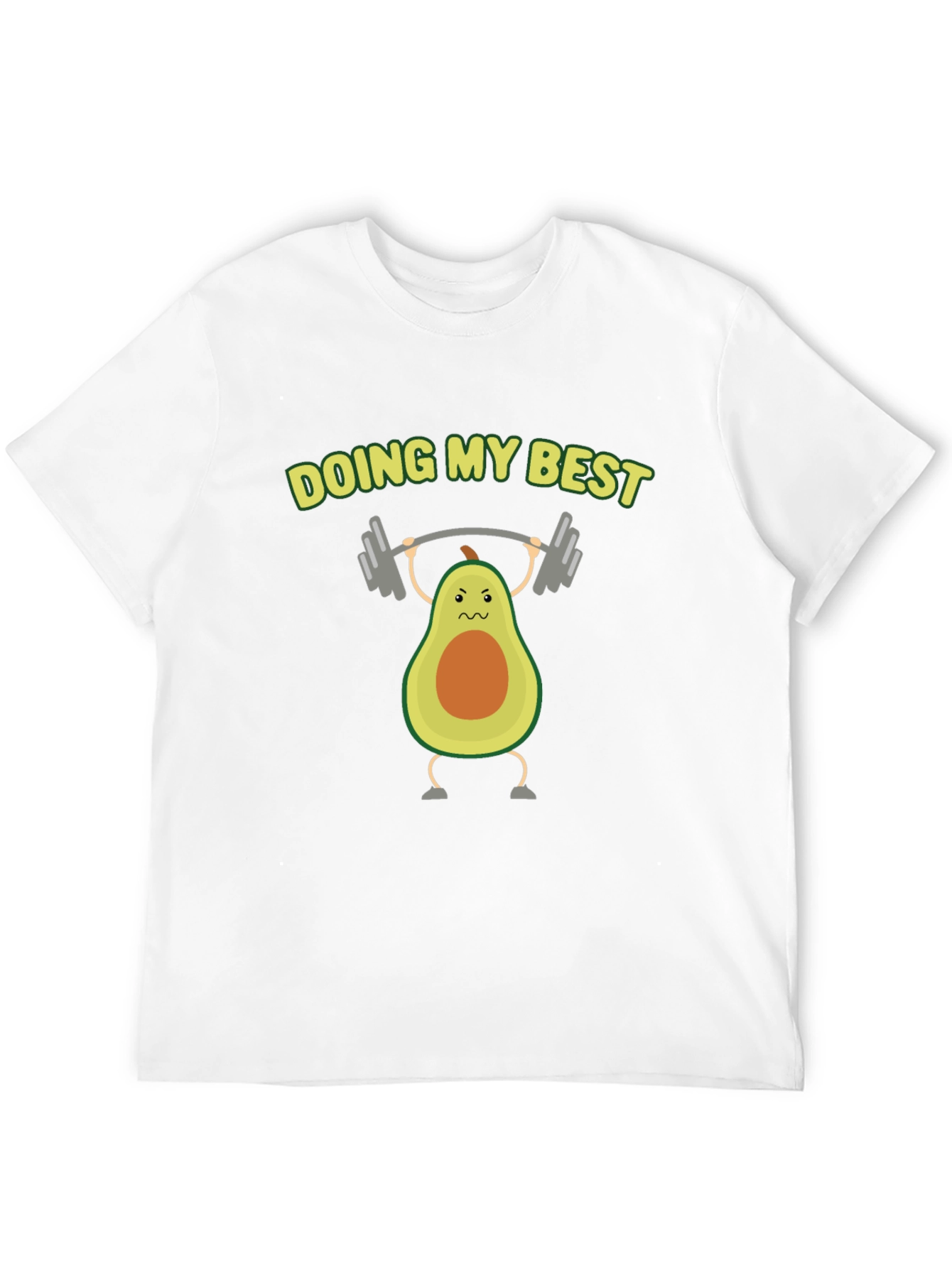 Funny Avocado Lifting Weights Graphic T-Shirt