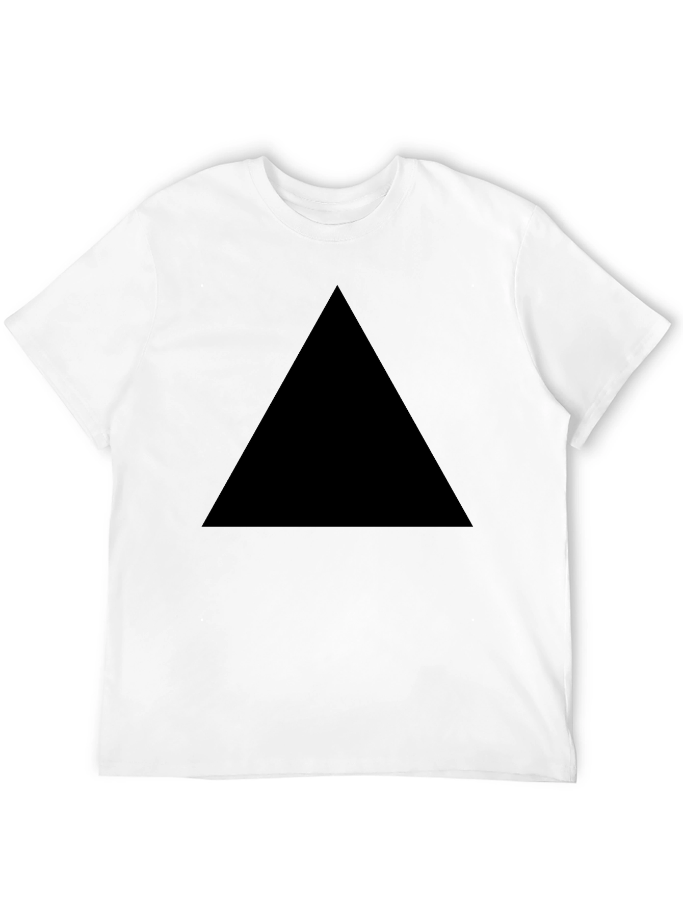 Mens Black T-Shirt with Geometric Triangle Design