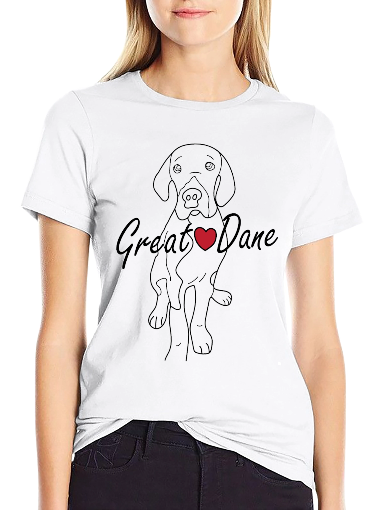 Great Dane Heart T-Shirt - Dog Lover Tee