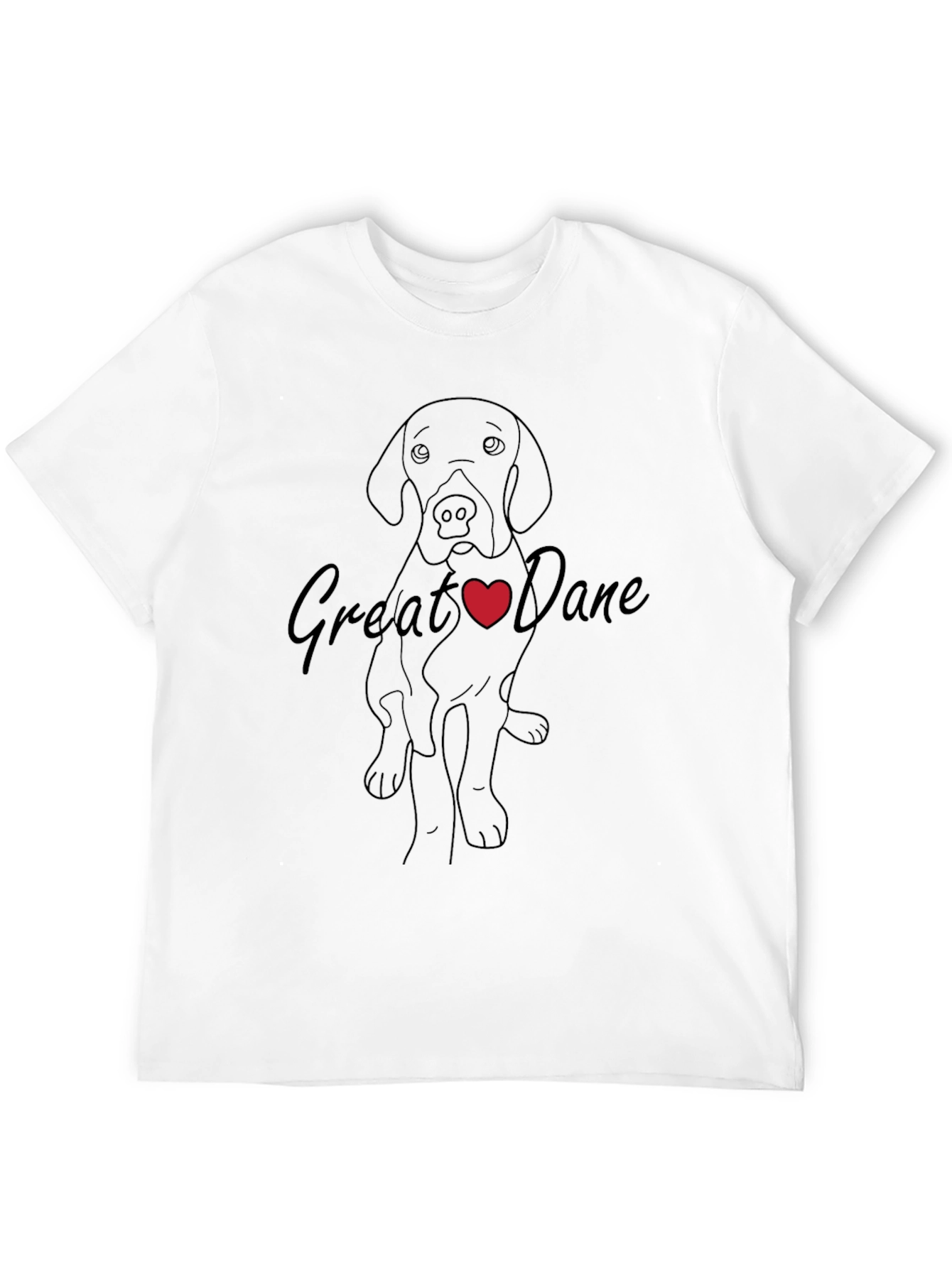 Great Dane Heart T-Shirt - Dog Lover Tee
