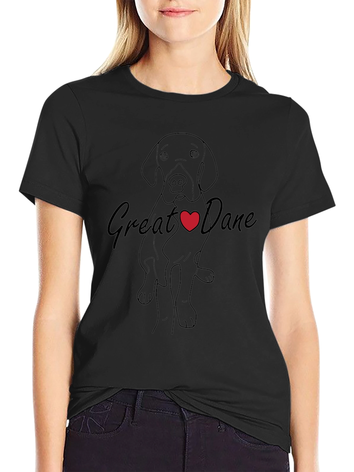 Great Dane Heart T-Shirt - Dog Lover Tee