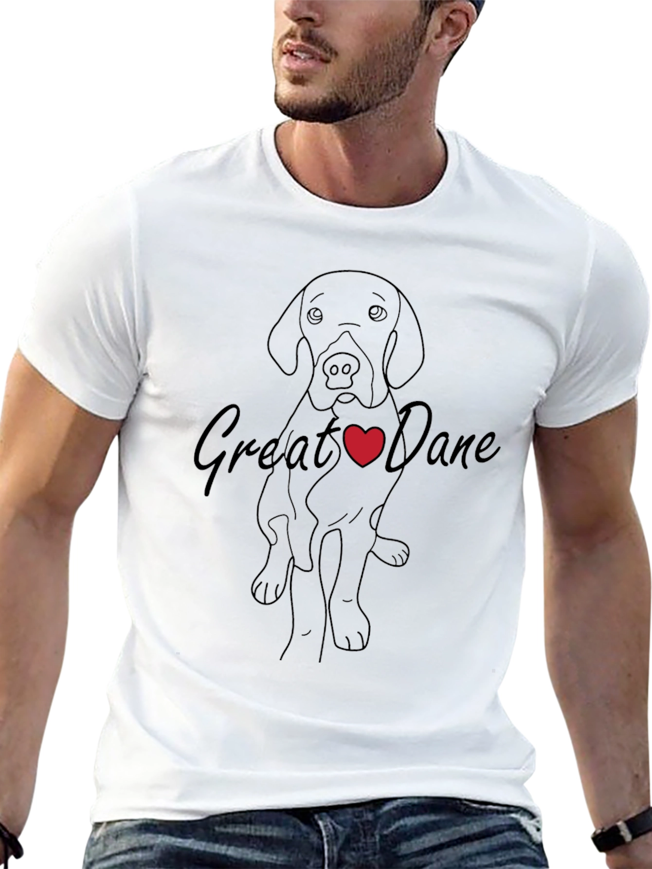 Great Dane Heart T-Shirt - Dog Lover Tee
