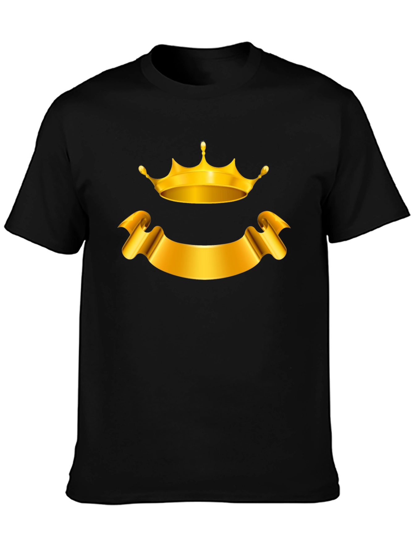 Golden Crown and Banner Black T-Shirt