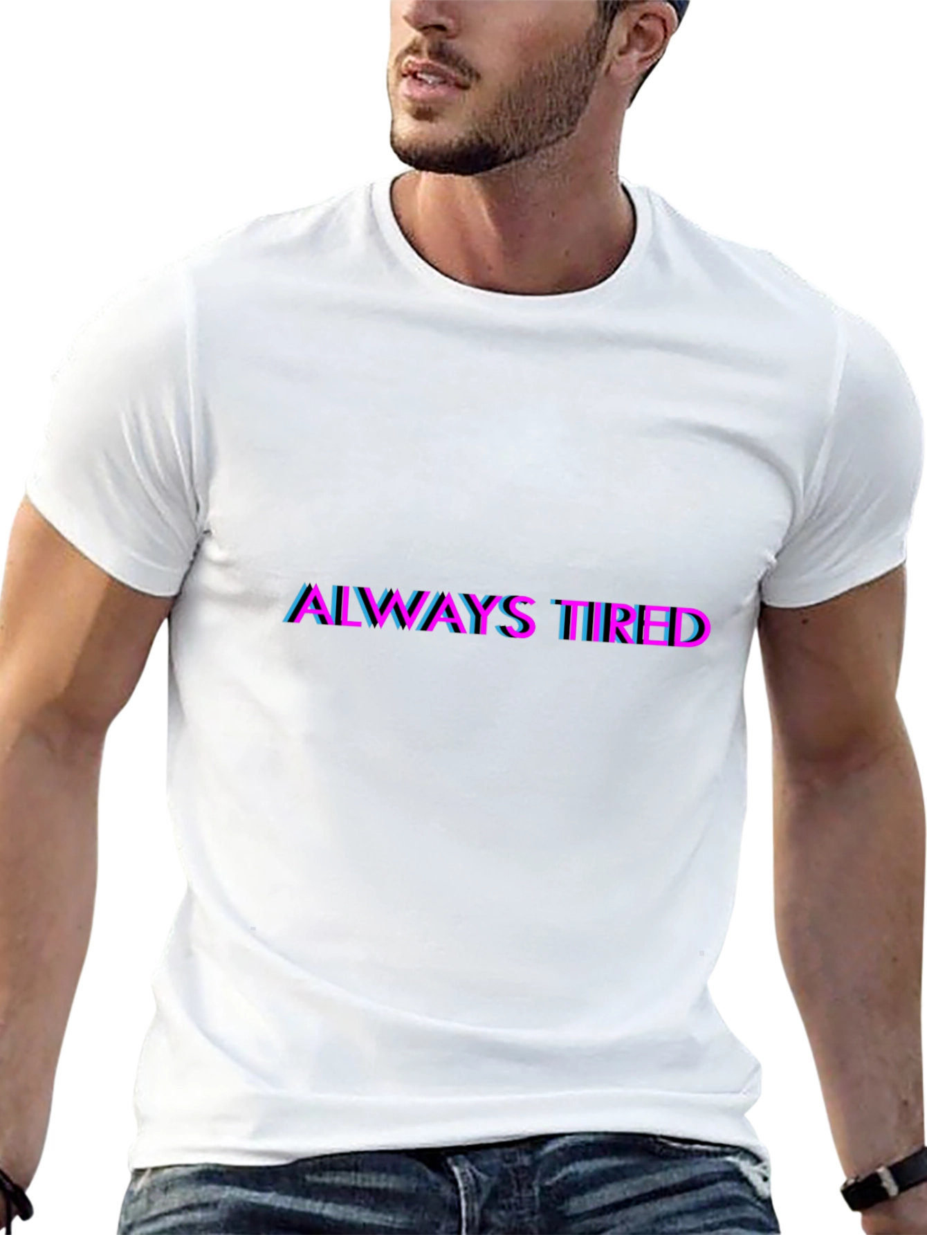 Always Tired Graphic Tee - Black Cotton Blend Shirt