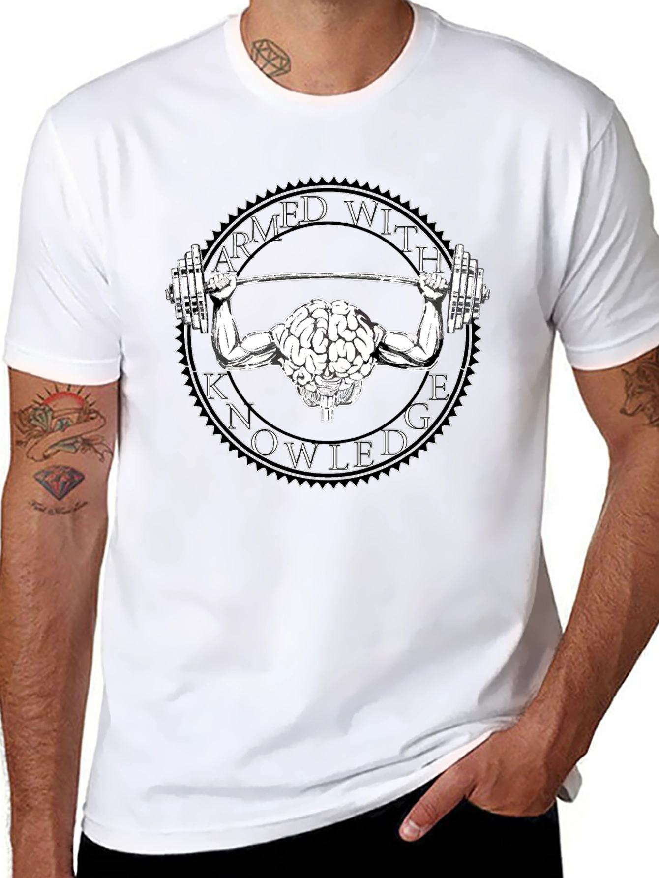 Armed With Knowledge Brain Lifting T-Shirt