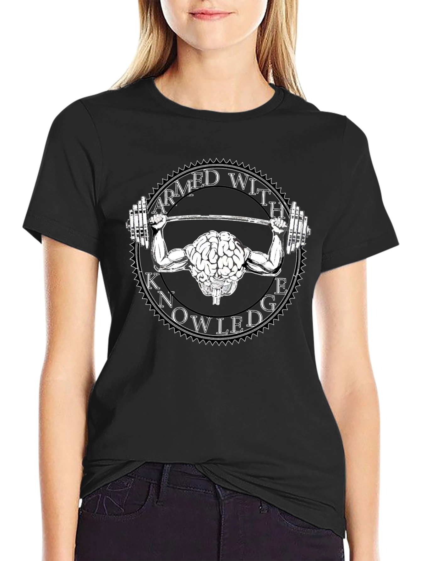 Armed With Knowledge Brain Lifting T-Shirt