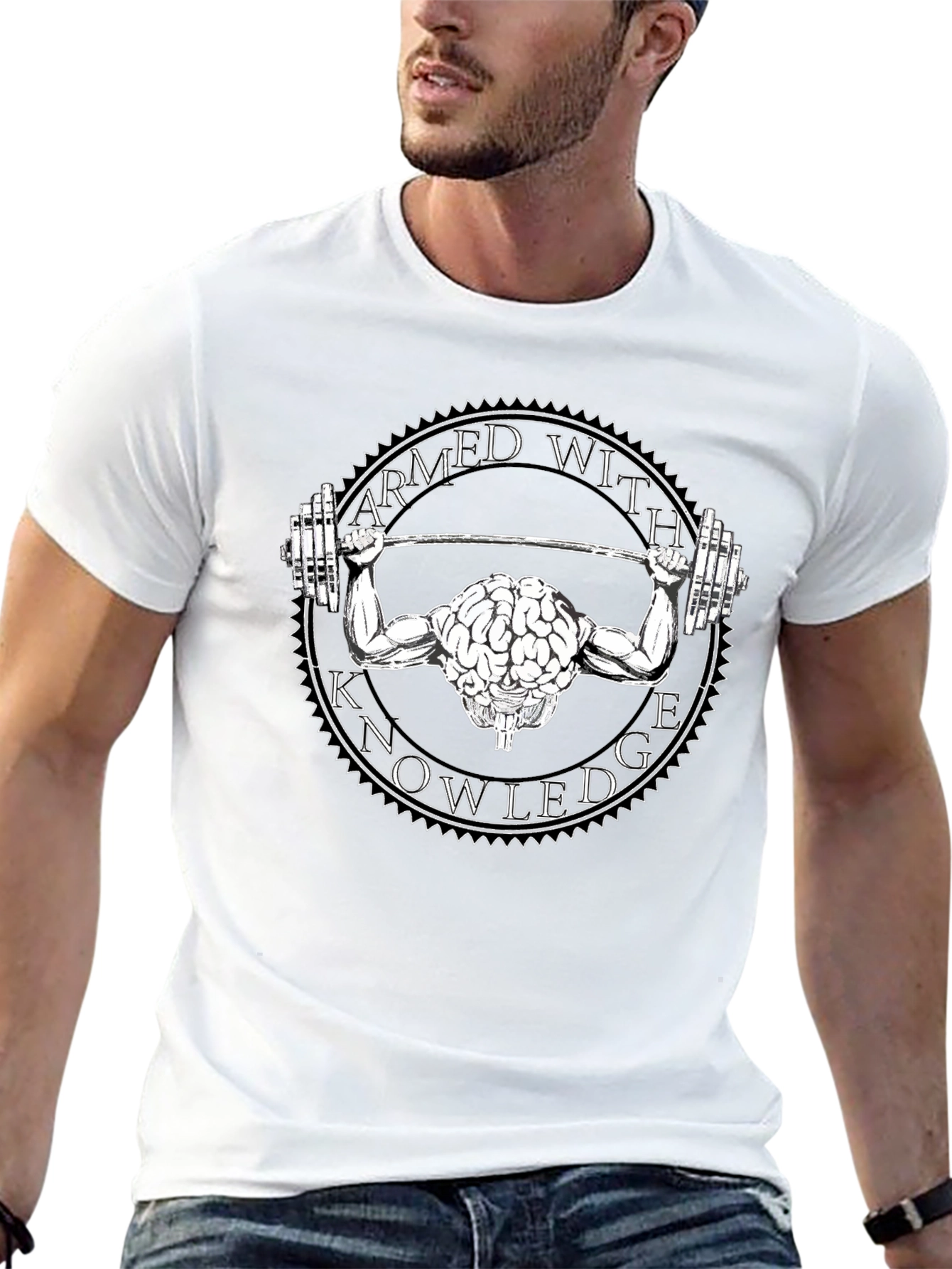 Armed With Knowledge Brain Lifting T-Shirt