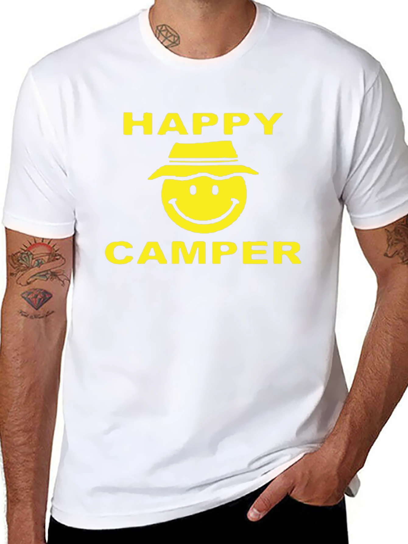 Happy Camper Graphic T-Shirt - Black