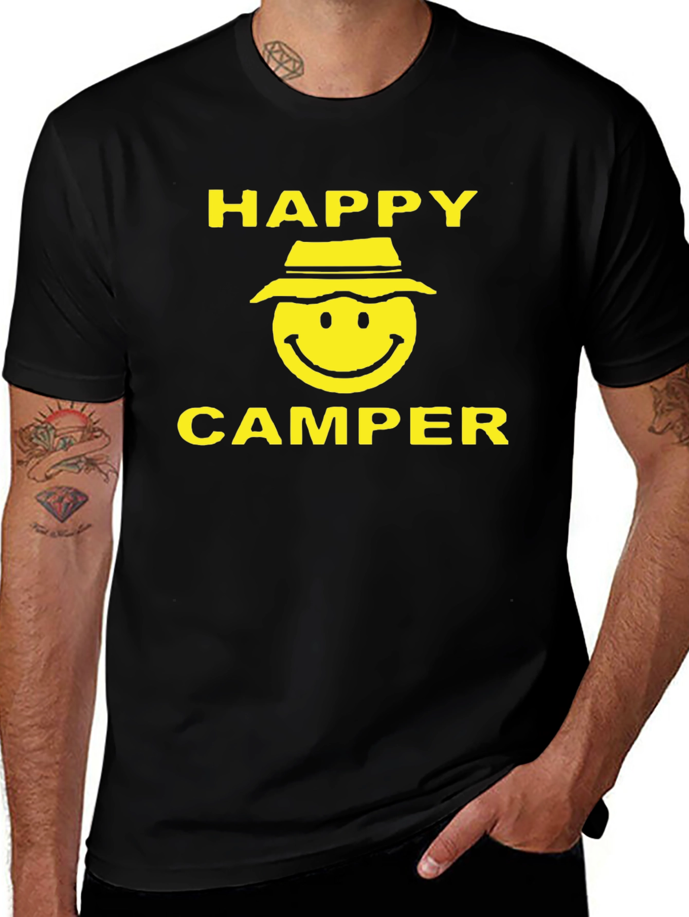 Happy Camper Graphic T-Shirt - Black