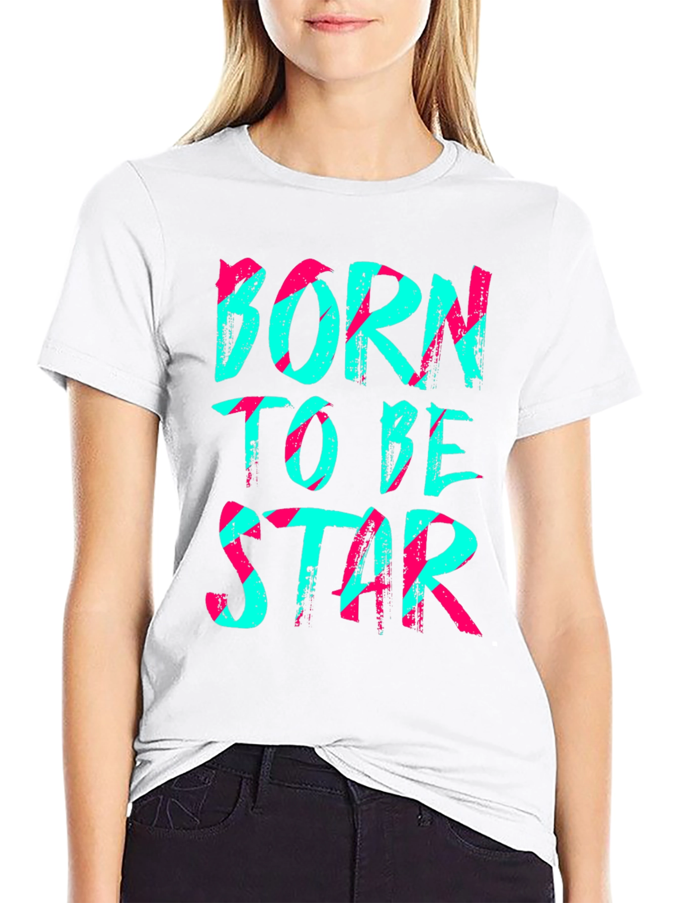 Born to Be Star Black Graphic Tee