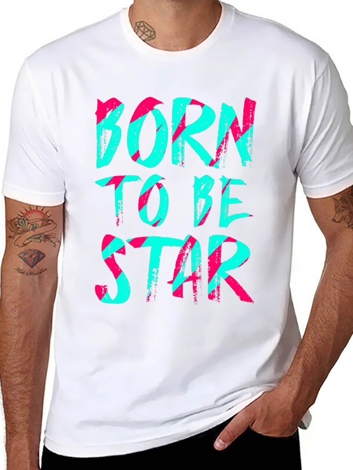 Born to Be Star Black Graphic Tee