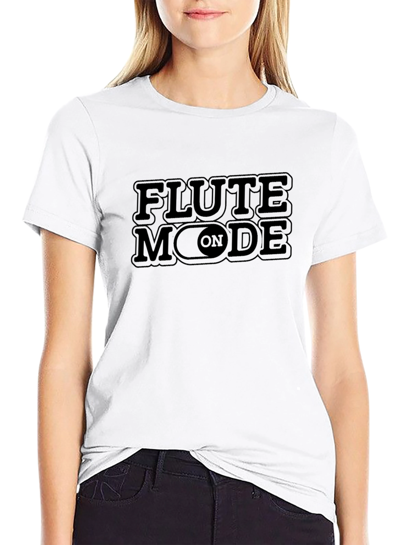 Flute Mode On Black Graphic T-Shirt