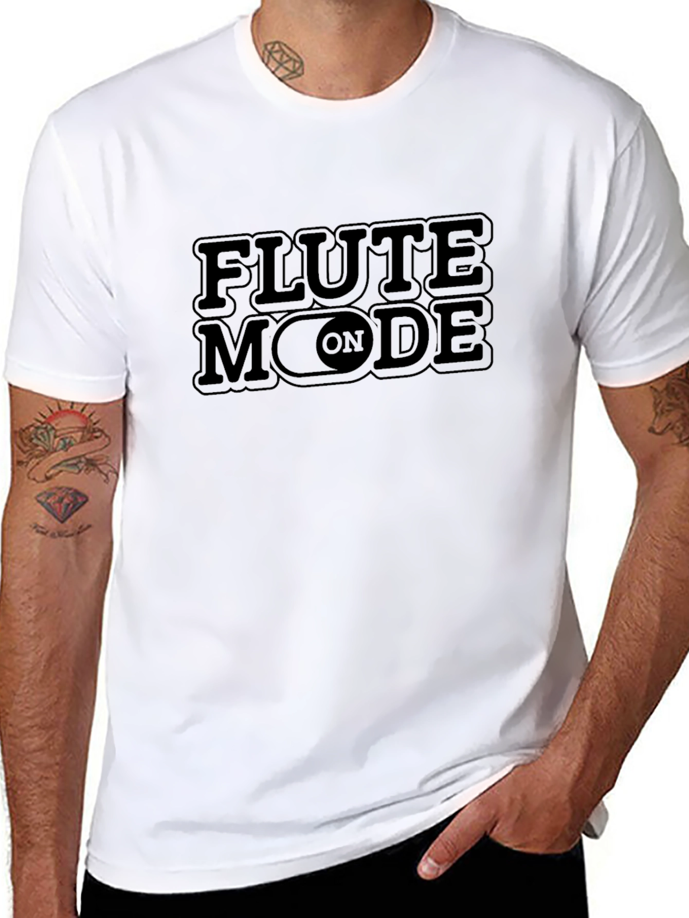 Flute Mode On Black Graphic T-Shirt