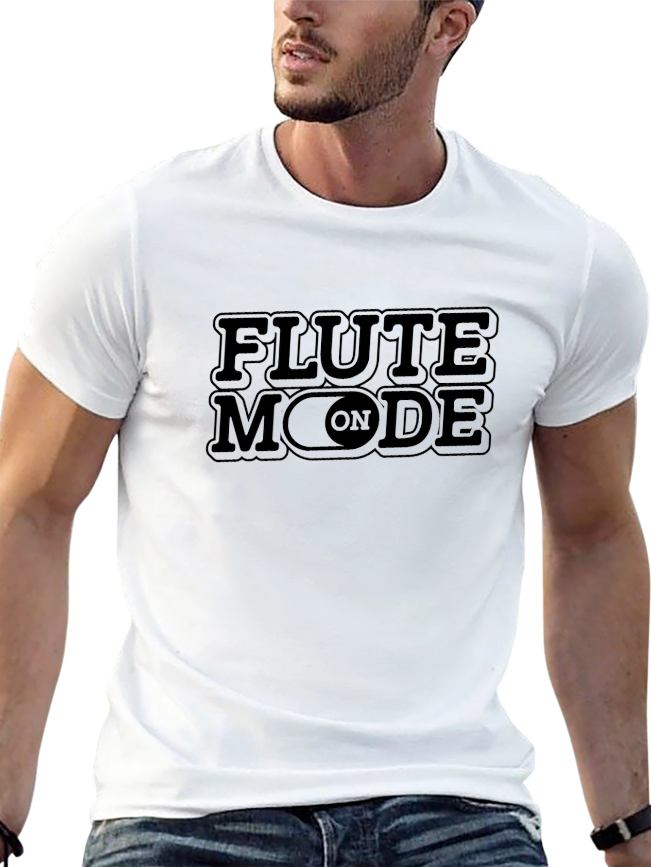 Flute Mode On Black Graphic T-Shirt