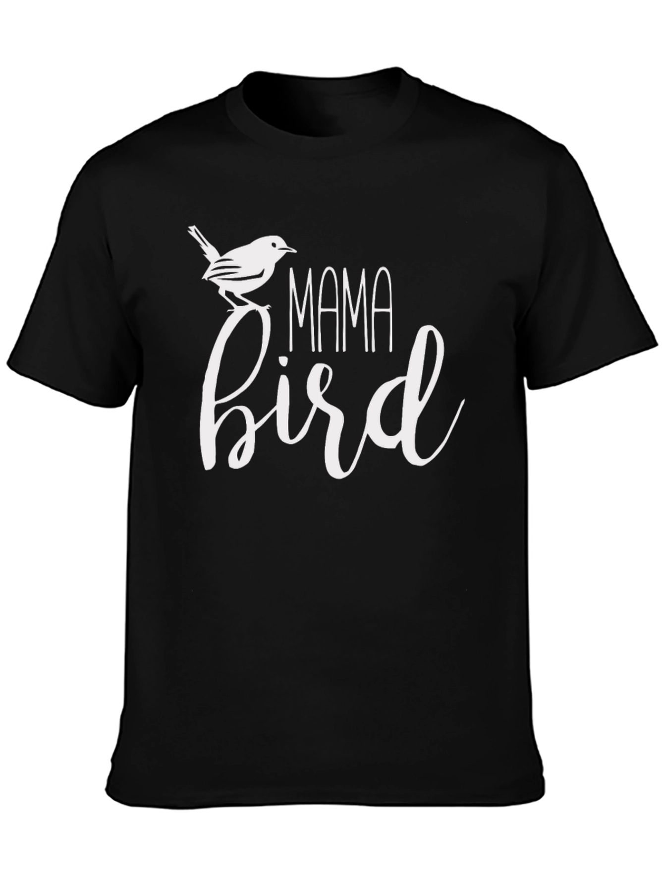 Mama Bird Graphic T-Shirt - Black Cotton Tee