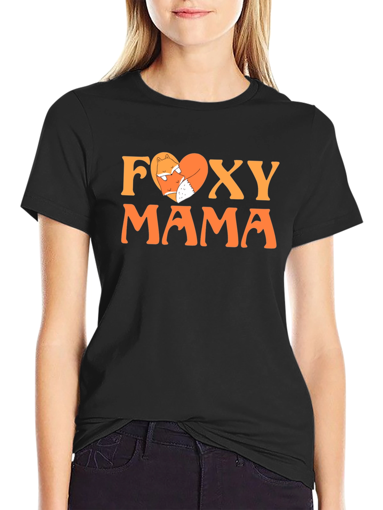 Foxy Mama Graphic Tee - Cute Fox Heart T-Shirt