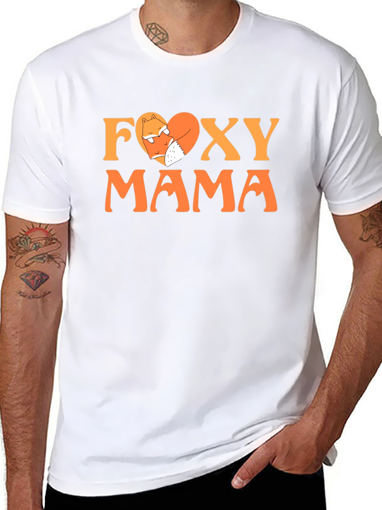 Foxy Mama Graphic Tee - Cute Fox Heart T-Shirt
