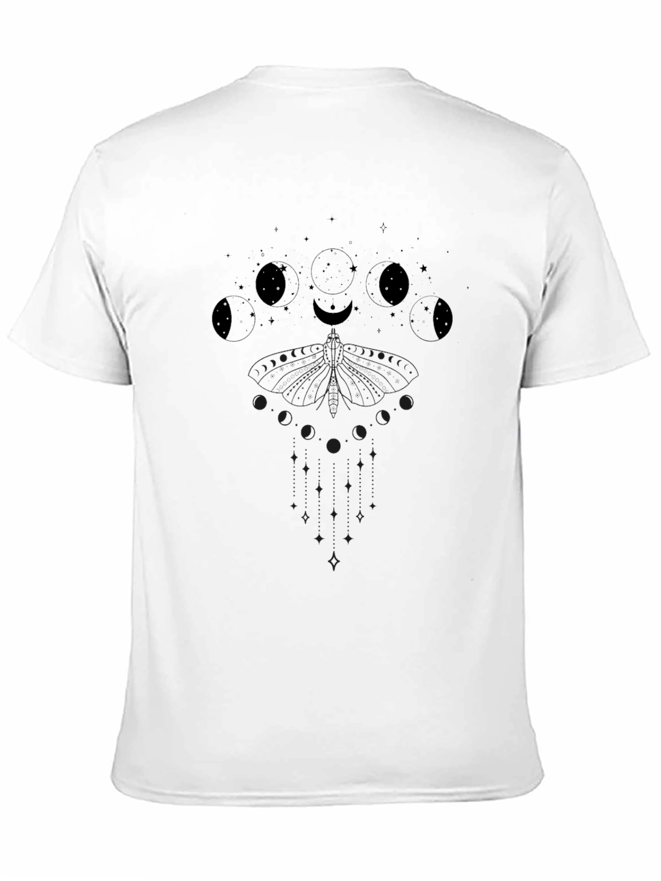 Lunar Phase T-Shirt - Black Cotton Celestial Tee