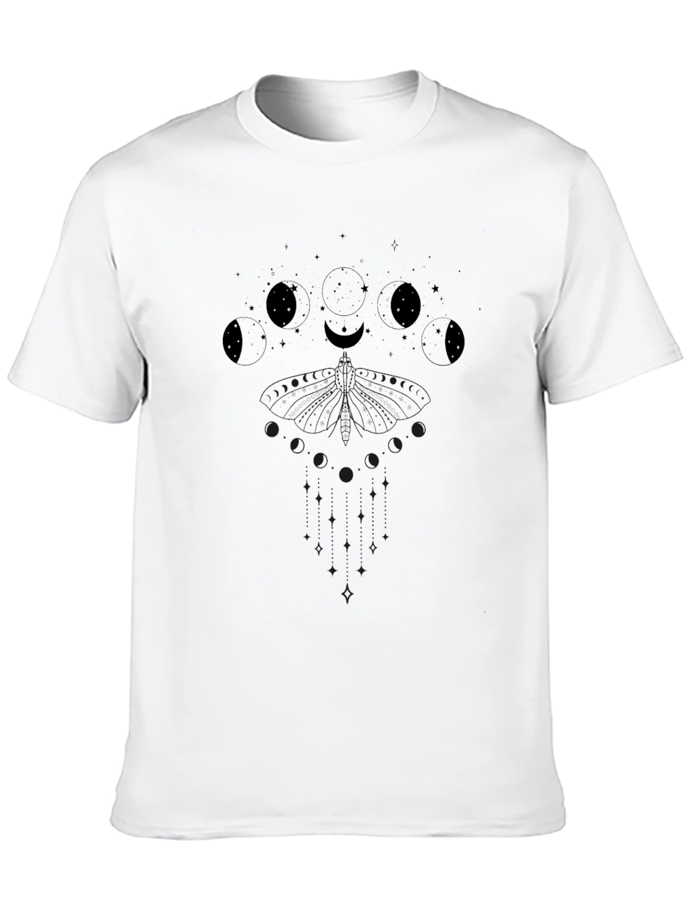 Lunar Phase T-Shirt - Black Cotton Celestial Tee