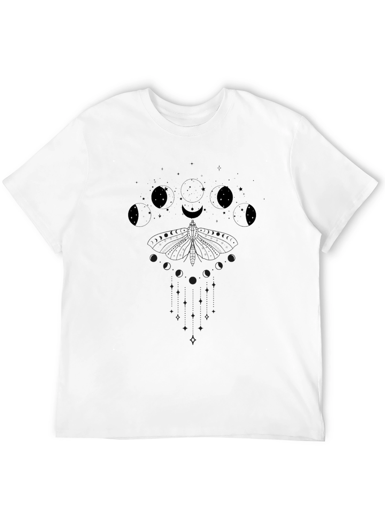 Lunar Phase T-Shirt - Black Cotton Celestial Tee