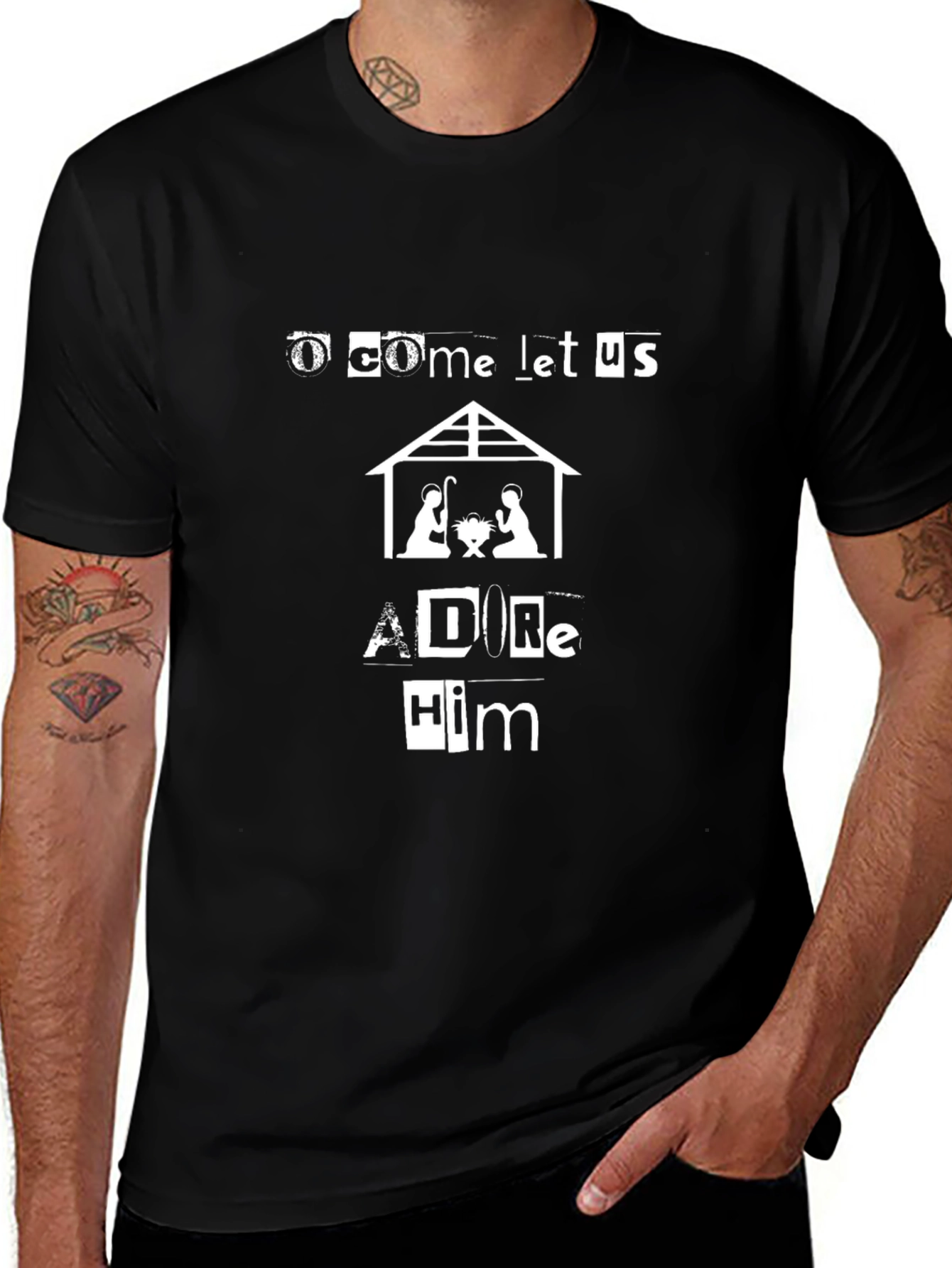 O Come Let Us Adore Him Christmas T-Shirt