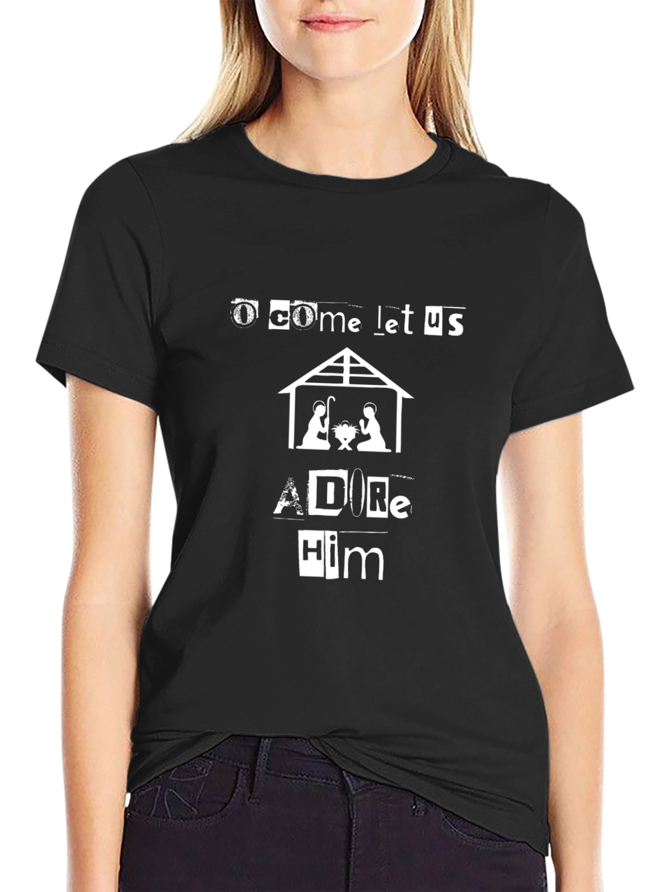 O Come Let Us Adore Him Christmas T-Shirt