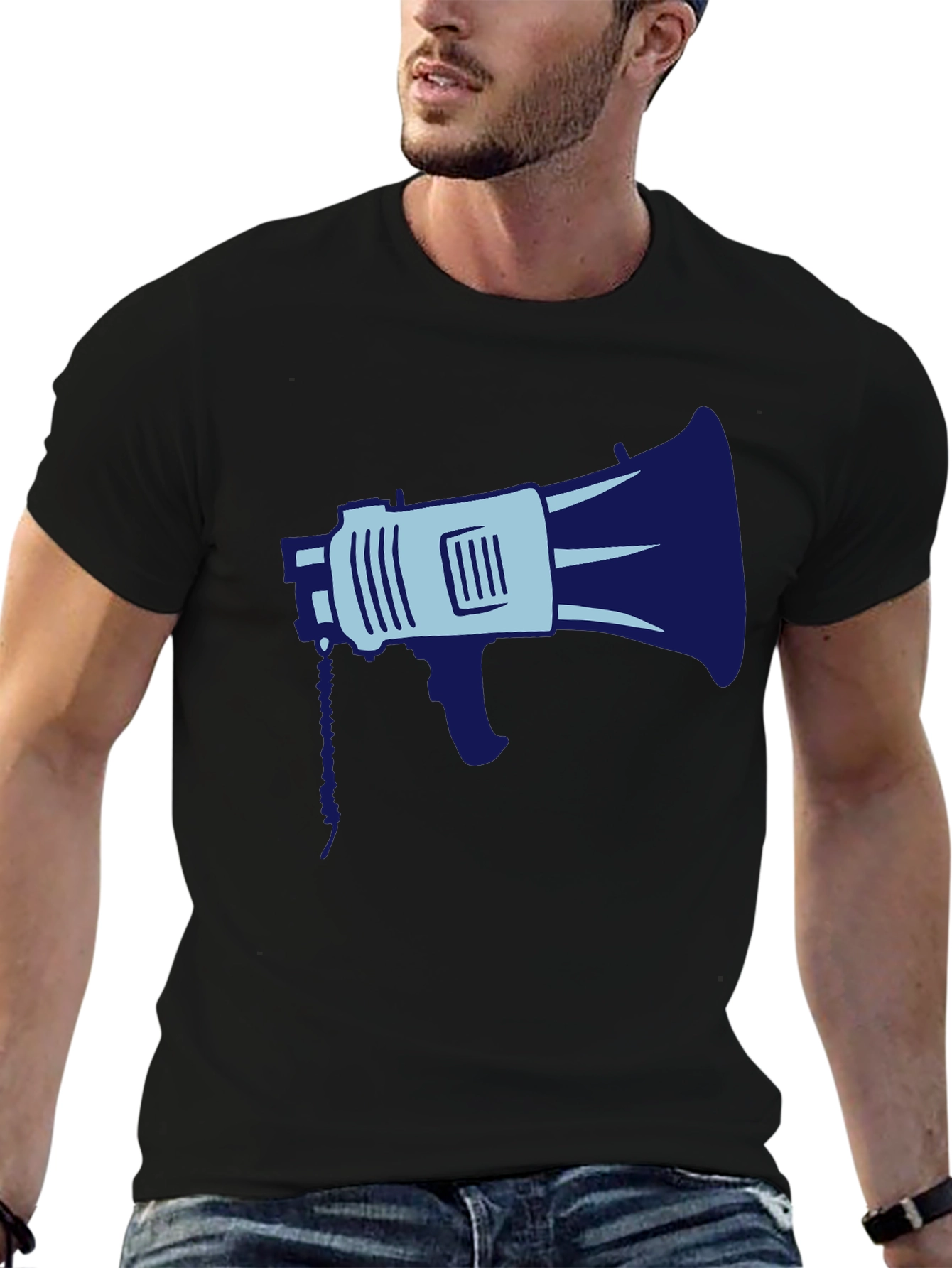 Megaphone Graphic Tee - Black Cotton Blend