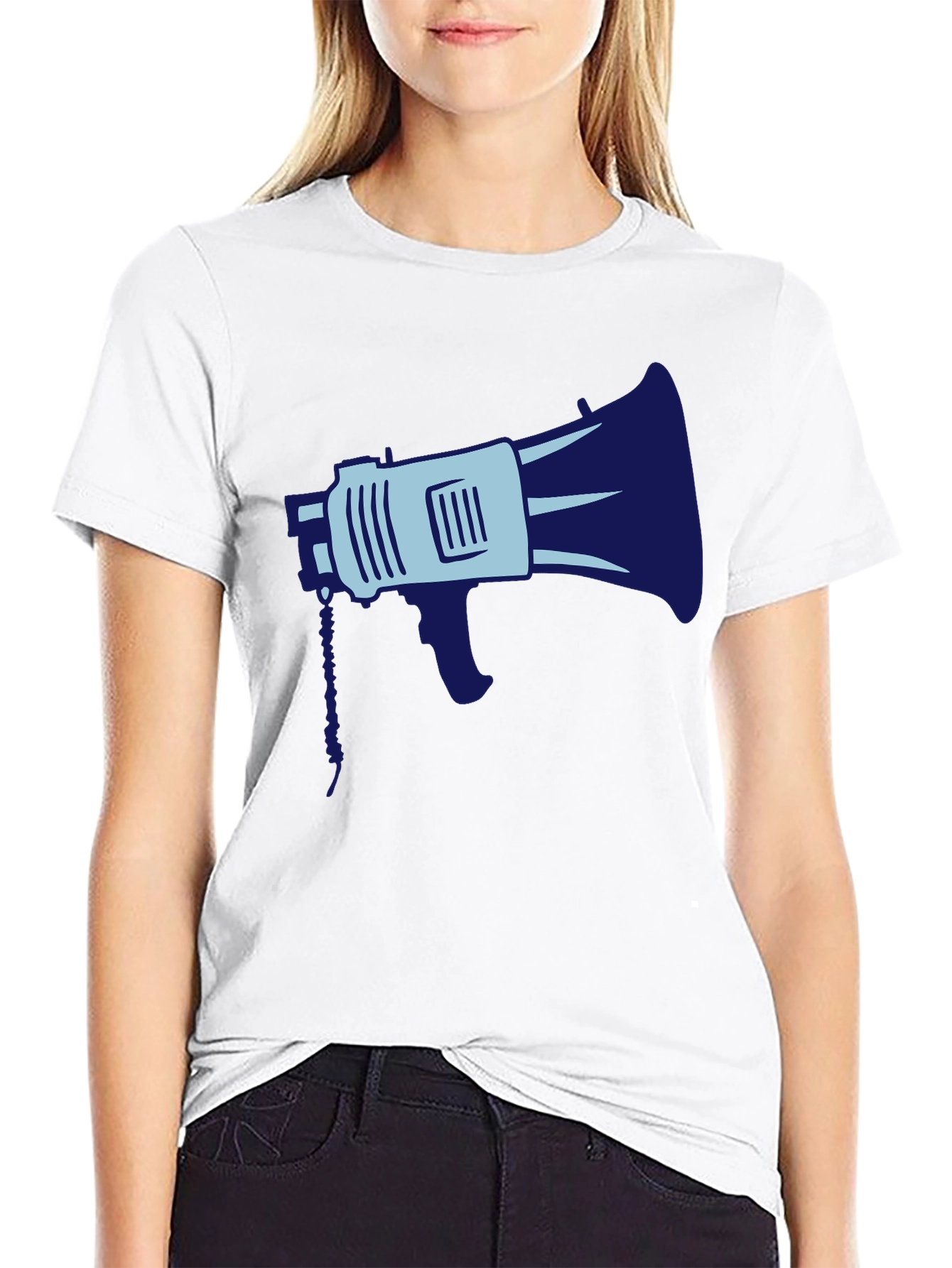 Megaphone Graphic Tee - Black Cotton Blend