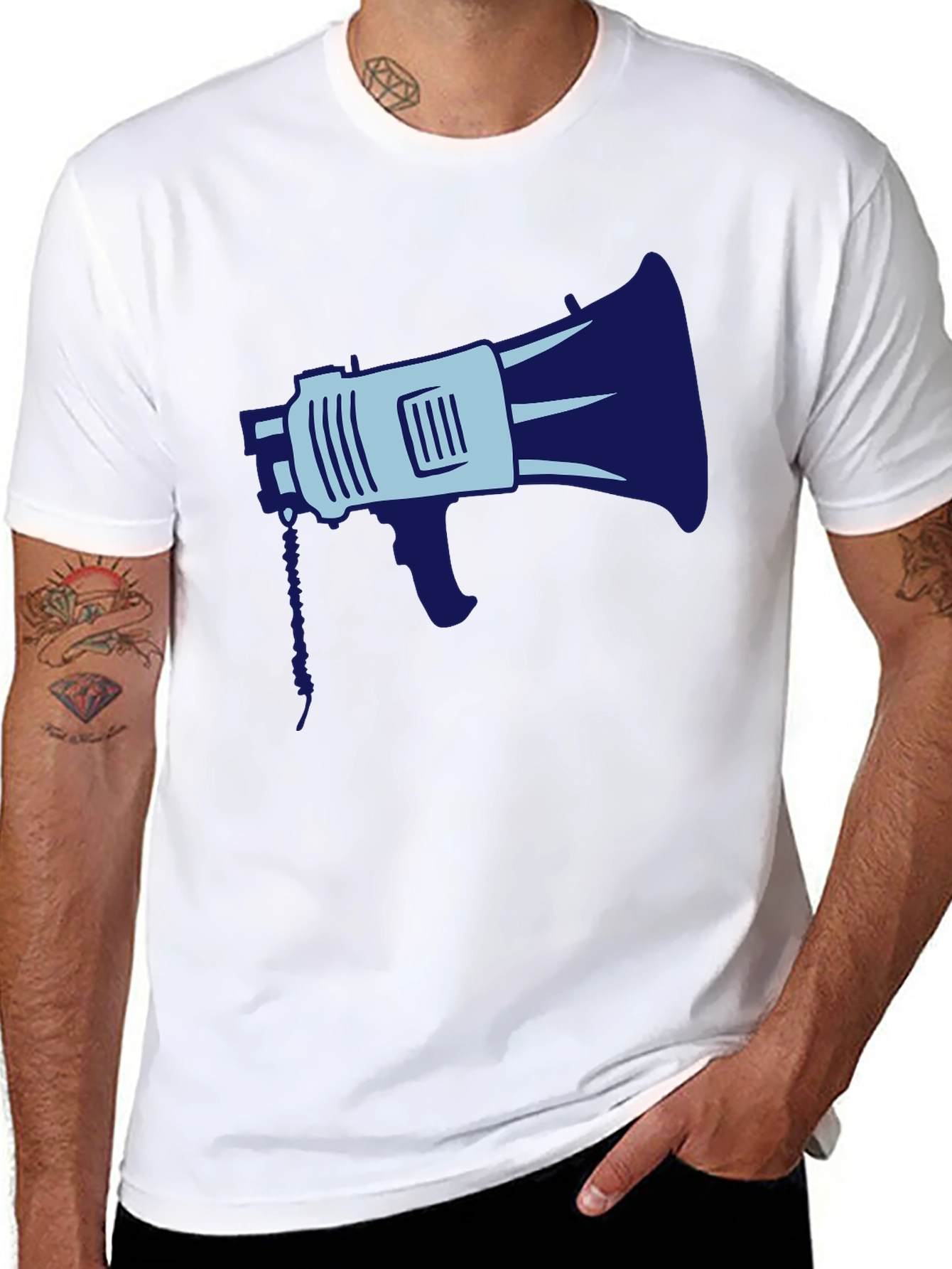 Megaphone Graphic Tee - Black Cotton Blend