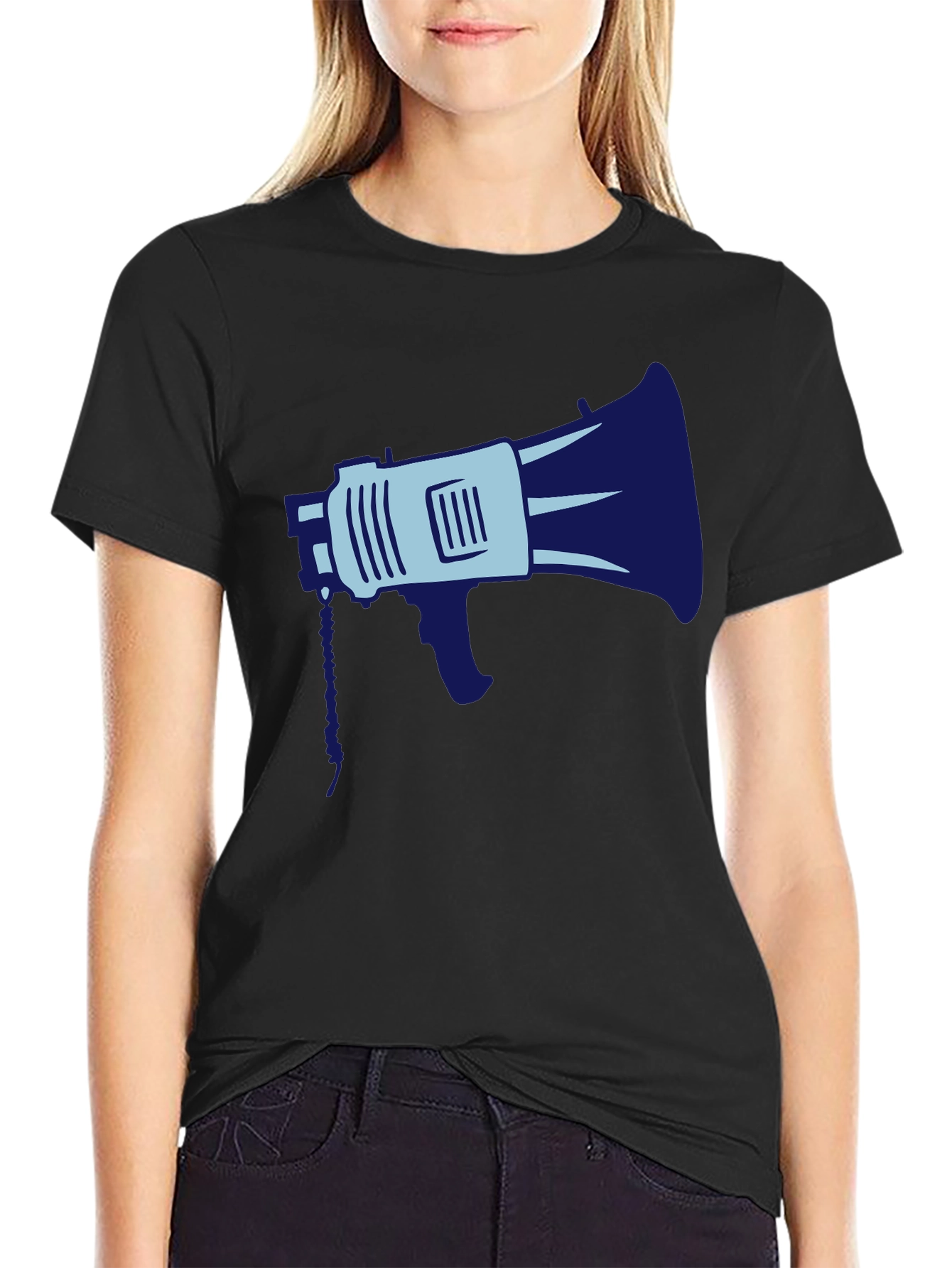 Megaphone Graphic Tee - Black Cotton Blend