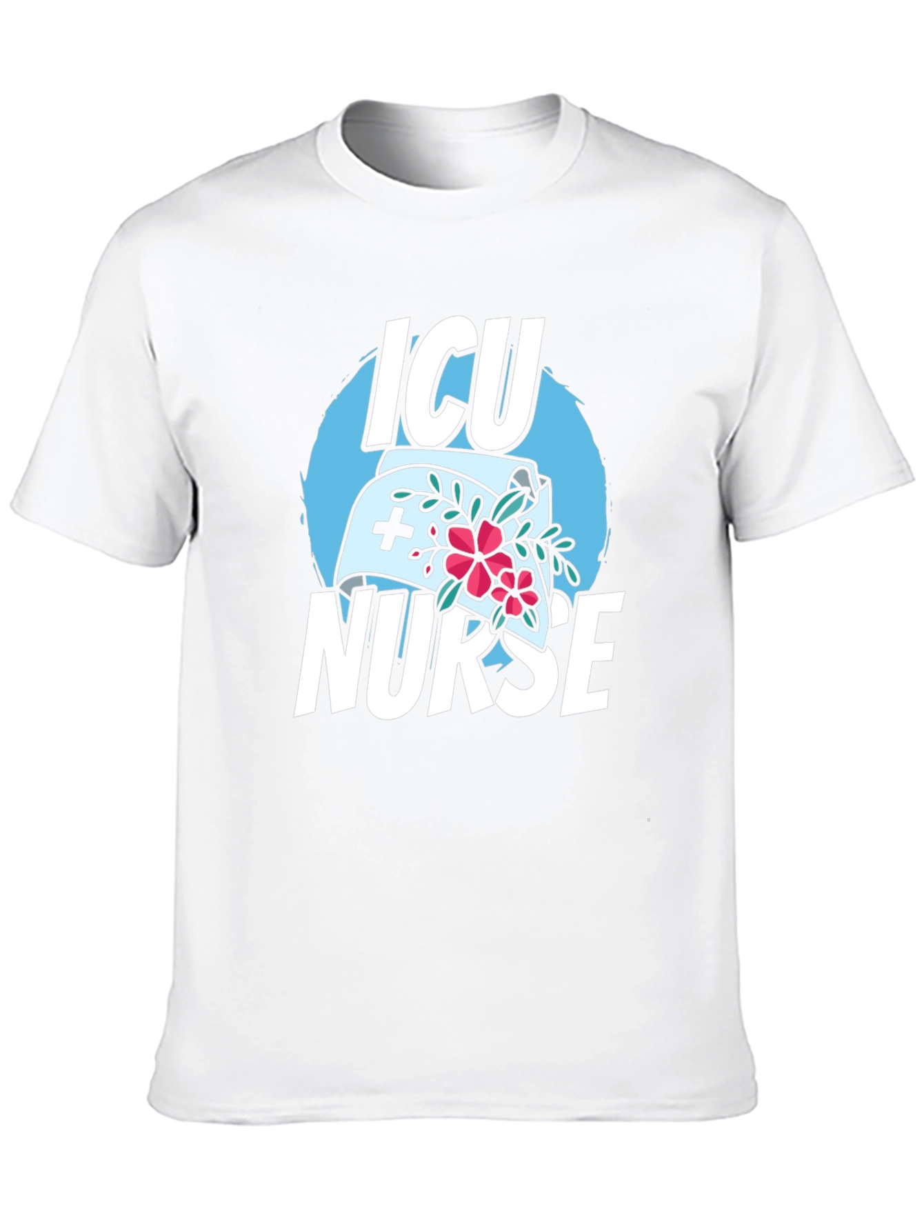 ICU Nurse Graphic T-Shirt - Black Cotton Blend