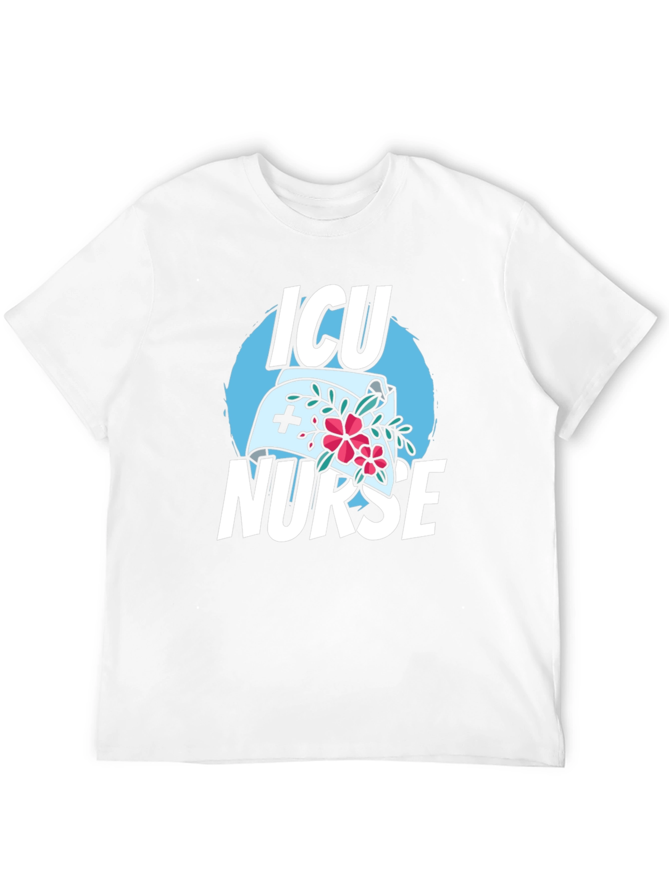 ICU Nurse Graphic T-Shirt - Black Cotton Blend