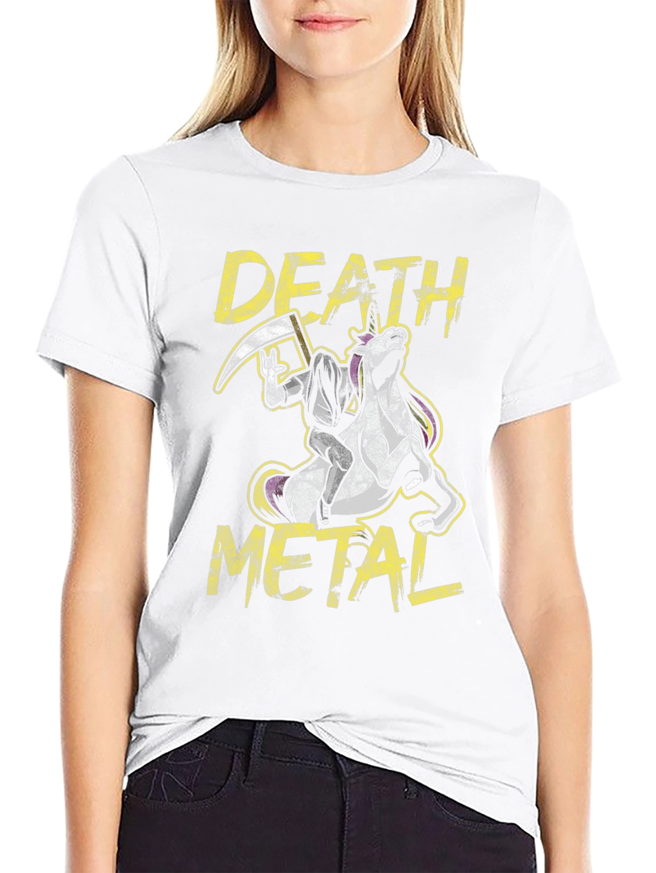 Death Metal Unicorn Graphic T-Shirt