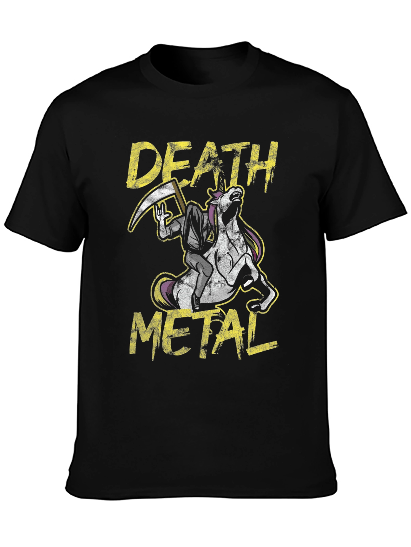 Death Metal Unicorn Graphic T-Shirt