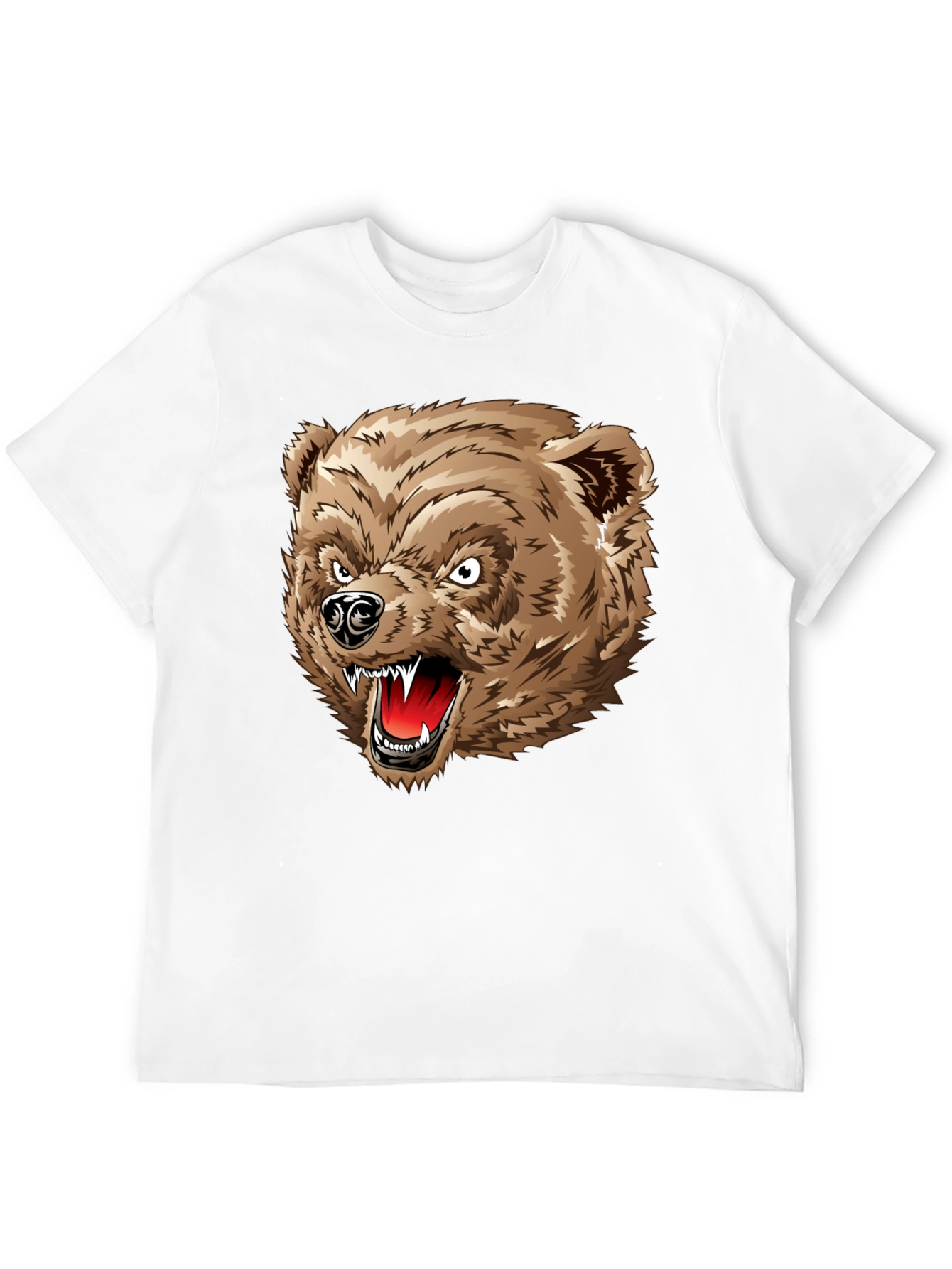Angry Bear Graphic T-Shirt - Black Cotton Tee