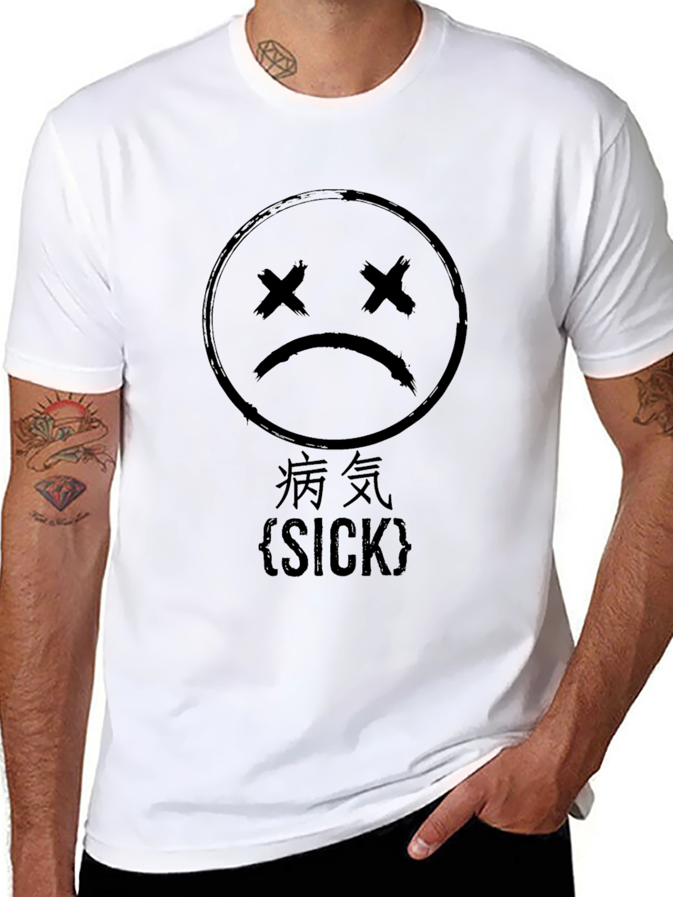 Sad Emoji Graphic Tee - Edgy Streetwear