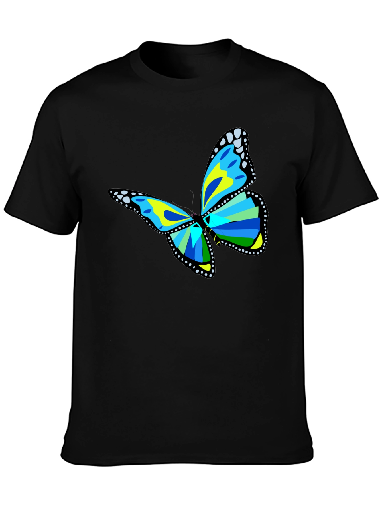 Butterfly Graphic Tee - Black Cotton T-Shirt