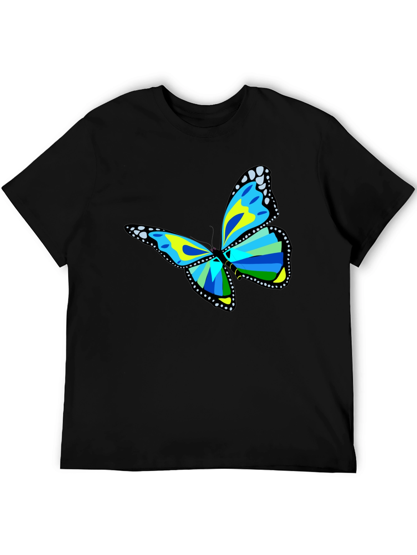 Butterfly Graphic Tee - Black Cotton T-Shirt