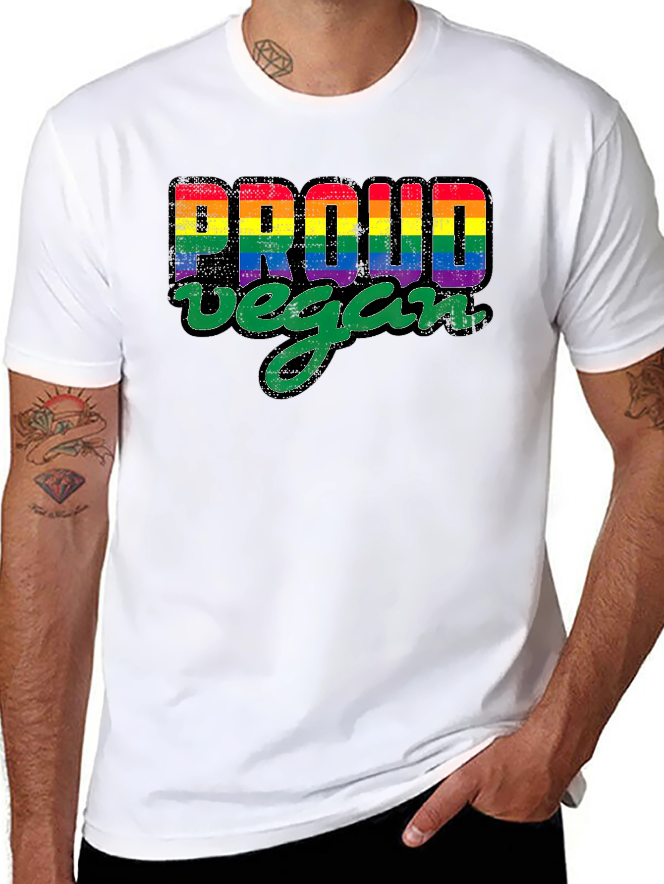 Proud Vegan Rainbow Pride T-Shirt