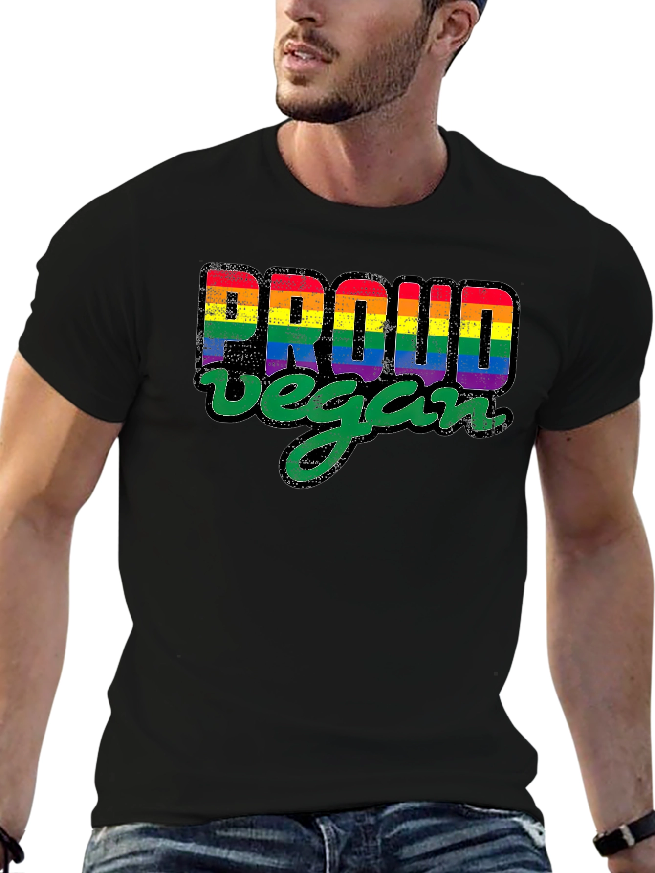 Proud Vegan Rainbow Pride T-Shirt