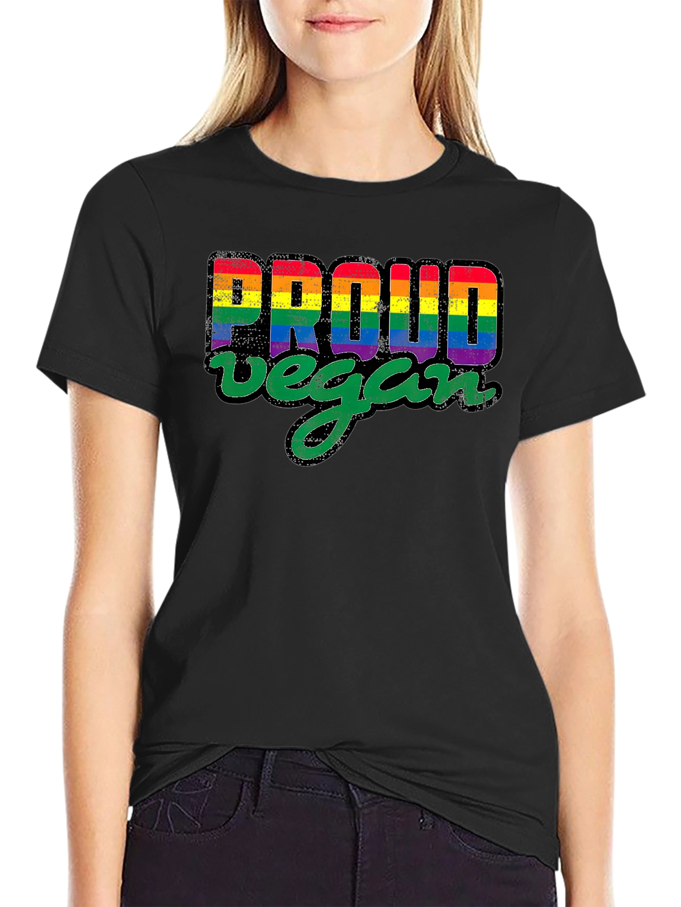 Proud Vegan Rainbow Pride T-Shirt