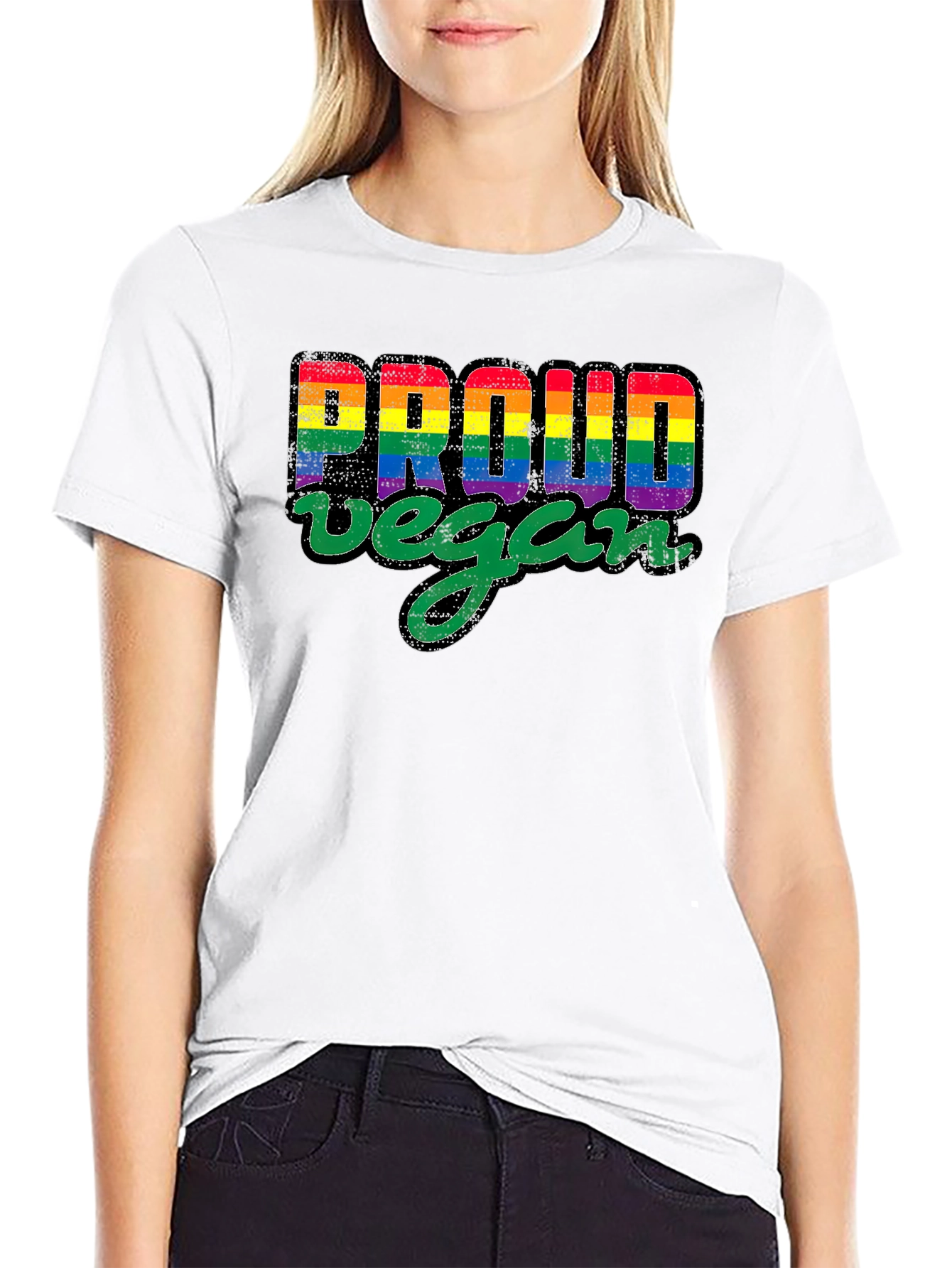 Proud Vegan Rainbow Pride T-Shirt