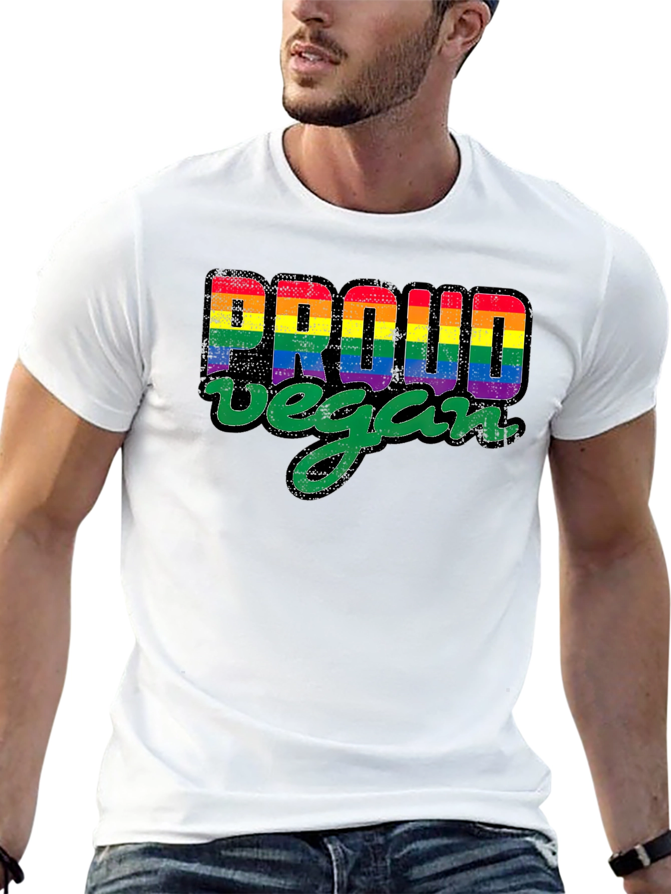 Proud Vegan Rainbow Pride T-Shirt