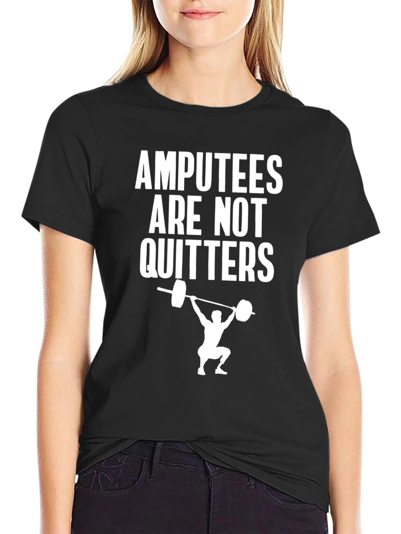 Amputees Are Not Quitters Weightlifting T-Shirt
