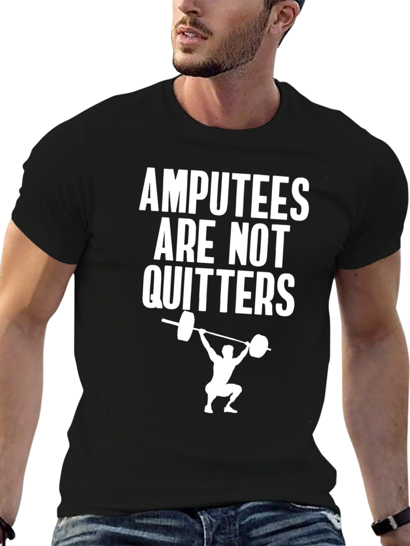 Amputees Are Not Quitters Weightlifting T-Shirt