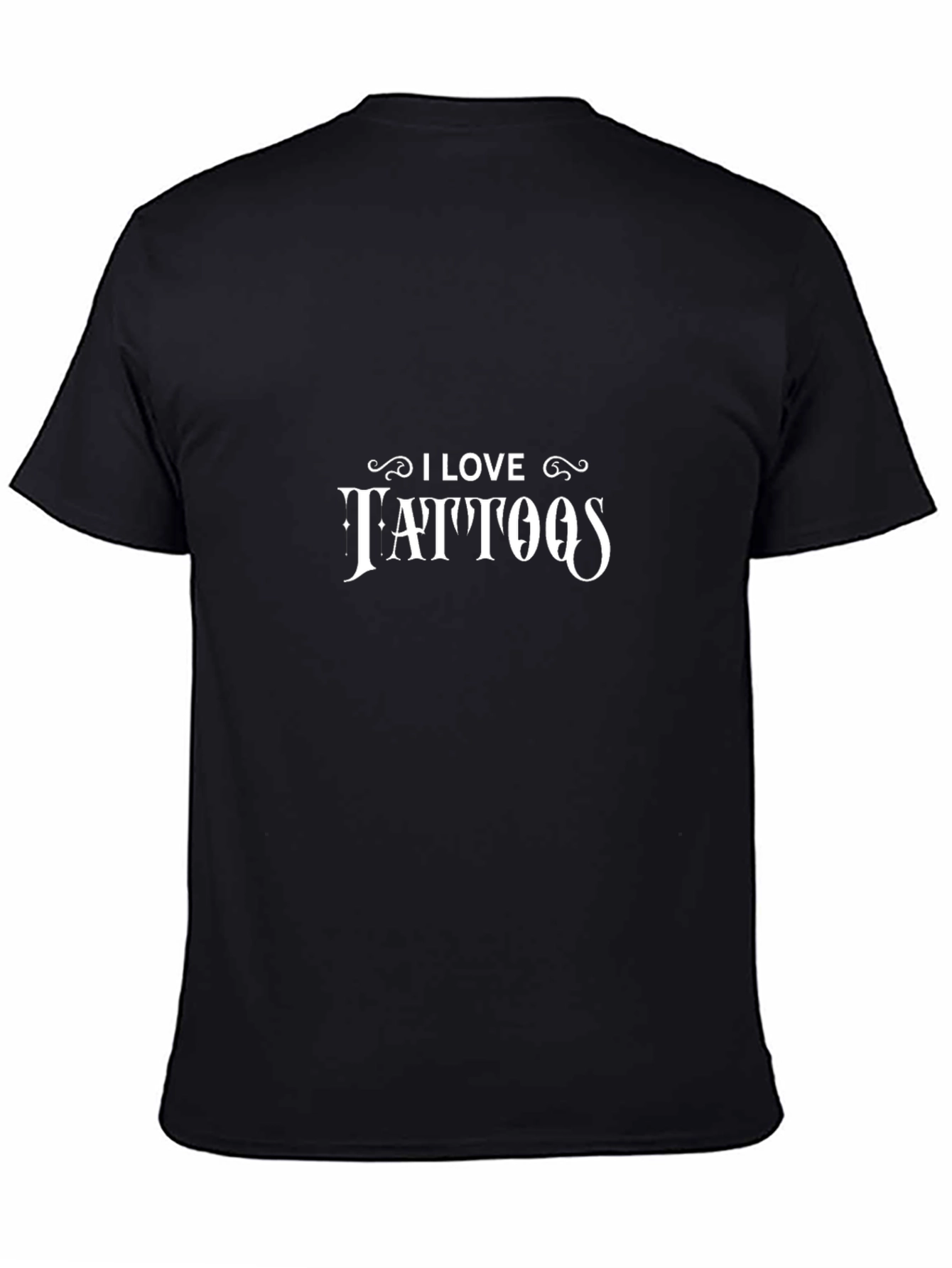 I Love Tattoos Black Cotton Graphic Tee