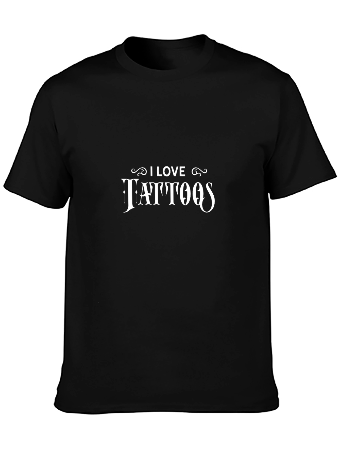 I Love Tattoos Black Cotton Graphic Tee