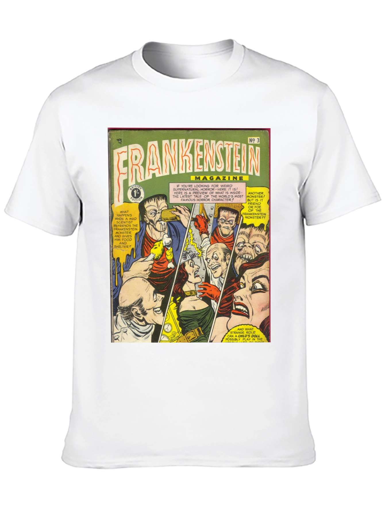 Frankenstein Magazine T-Shirt Comic Book Cover Art