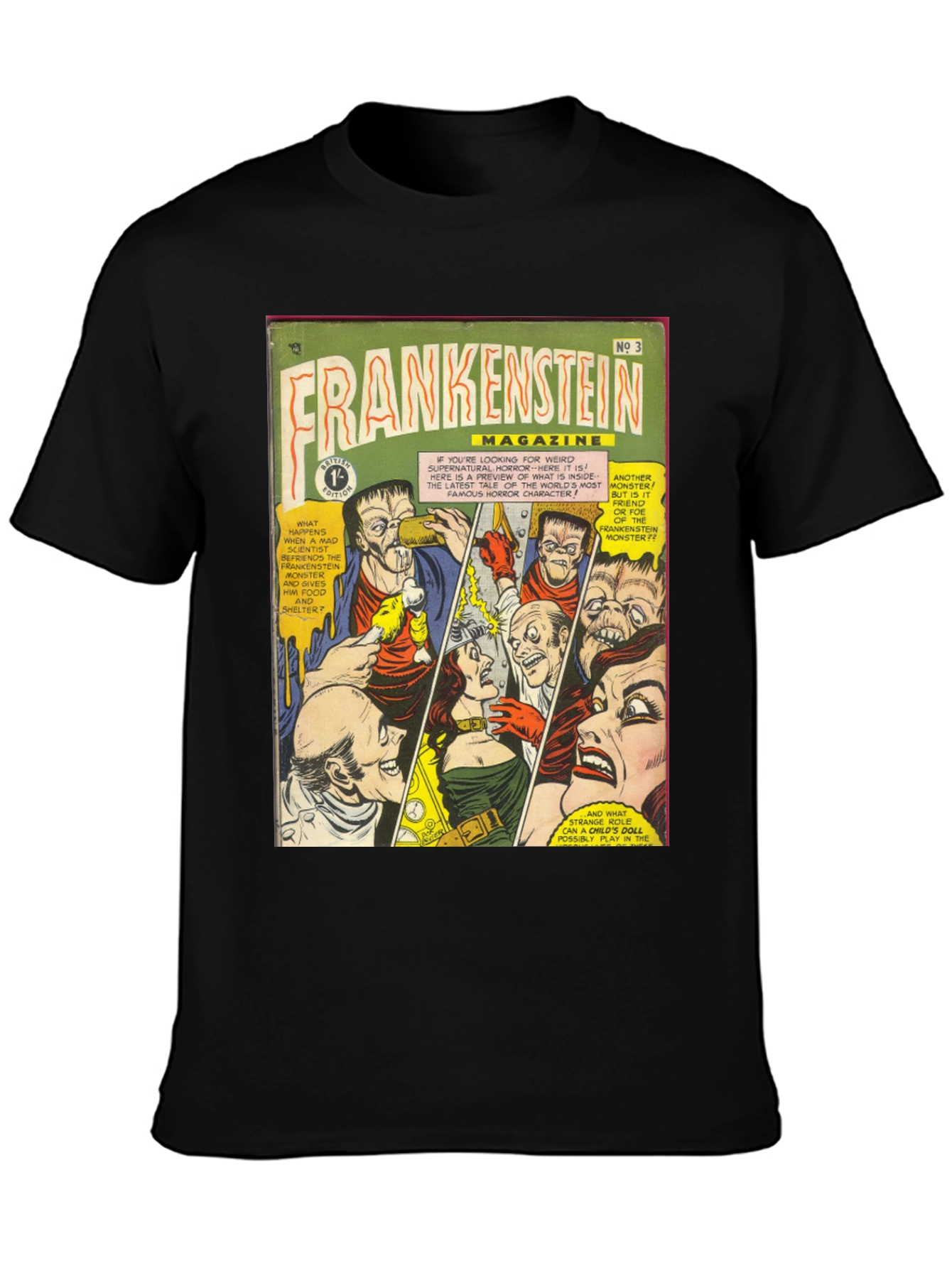 Frankenstein Magazine T-Shirt Comic Book Cover Art